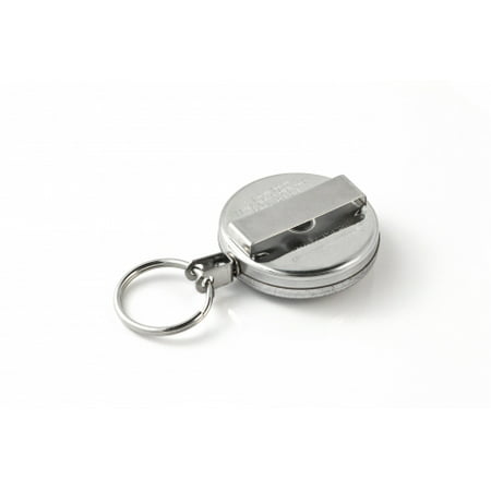 Retractable Key Reel 24/" Stainless Steel Chain with Belt Clip Chrome Color